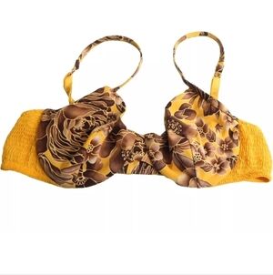 La Perla Floral Printed Smocked Side Bra